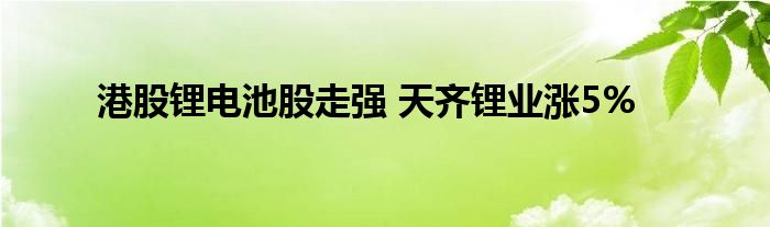 港股锂电池股走强 天齐锂业涨5%