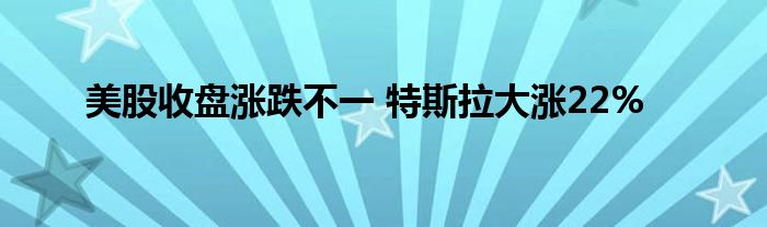 美股收盘涨跌不一 特斯拉大涨22%