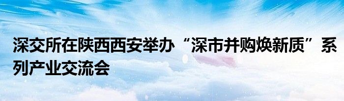 深交所在陕西西安举办“深市并购焕新质”系列产业交流会