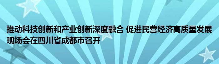 推动科技创新和产业创新深度融合 促进民营经济高质量发展现场会在四川省成都市召开