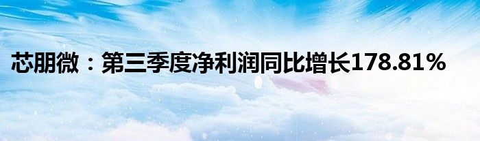 芯朋微:第三季度净利润同比增长178.81%