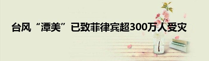 台风“潭美”已致菲律宾超300万人受灾