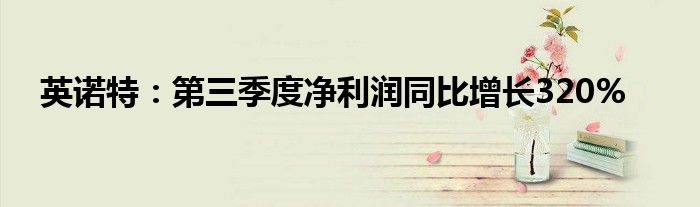 英诺特:第三季度净利润同比增长320%