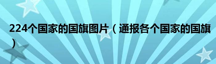 224个国家的国旗图片(通报各个国家的国旗)