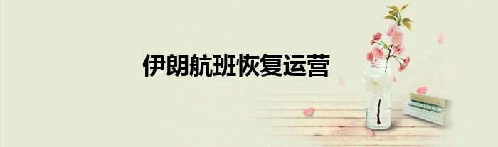 伊朗航班恢复运营
