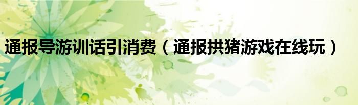 通报导游训话引消费(通报拱猪游戏在线玩)