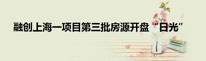 融创上海一项目第三批房源开盘“日光”
