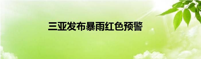 三亚发布暴雨红色预警