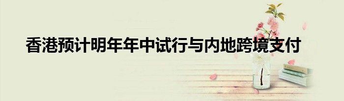 香港预计明年年中试行与内地跨境支付
