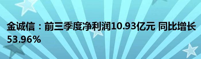 金诚信:前三季度净利润10.93亿元 同比增长53.96%