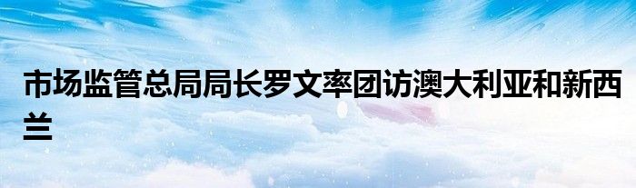 市场监管总局局长罗文率团访澳大利亚和新西兰