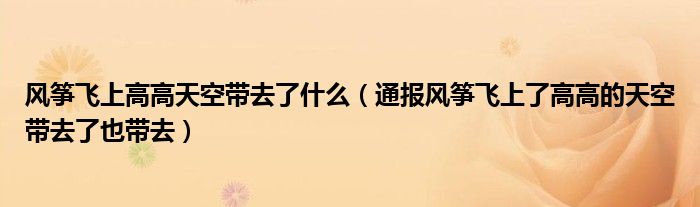 风筝飞上高高天空带去了什么(通报风筝飞上了高高的天空带去了也带去)