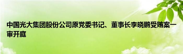 中国光大集团股份公司原党委书记、董事长李晓鹏受贿案一审开庭