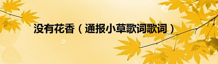 没有花香(通报小草歌词歌词)