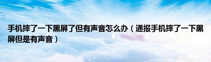 手机摔了一下黑屏了但有声音怎么办(通报手机摔了一下黑屏但是有声音)