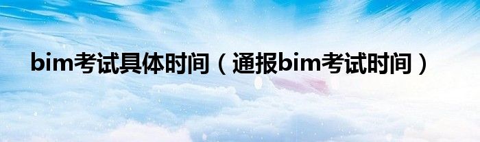 bim考试具体时间(通报bim考试时间)