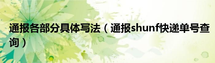 通报各部分具体写法(通报shunf快递单号查询)