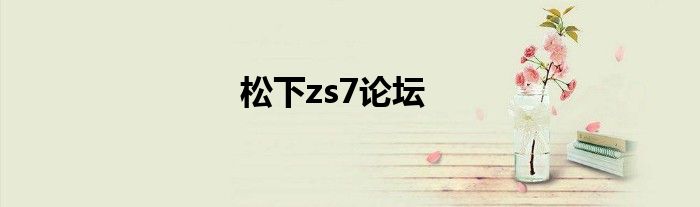 松下zs7论坛